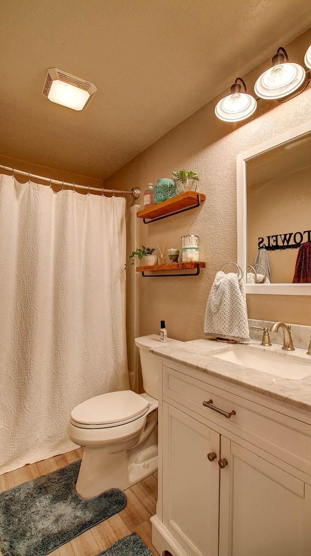 5530 Creekstone Dr Unit 6, Missoula, MT 59808 - bathroom featuring wood finished floors, vanity, and a shower with curtain