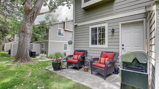 5530 Creekstone Dr Unit 6, Missoula, MT 59808 - view of patio featuring grilling area and a storage unit