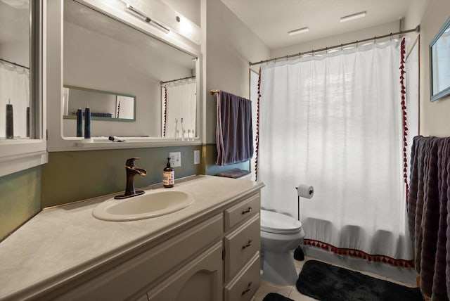 321 6th Ave W, Kalispell, MT 59901 - bathroom with vanity, tile patterned flooring, and curtained shower