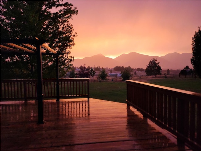 4291 Williams Ln, Stevensville, MT 59870 - wooden terrace featuring a mountain view