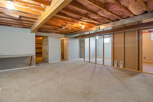 8340 Green Meadow Dr, Helena, MT 59602 - unfinished basement with carpet