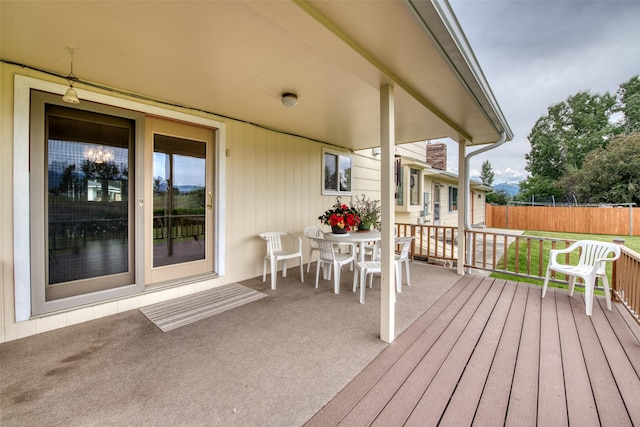 238 Hillcrest Dr, Hamilton, MT 59840 - wooden terrace with outdoor dining area
