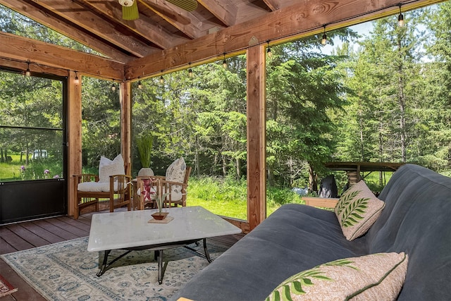 2075 Lion Mountain Loop Rd, Whitefish, MT 59937 - sunroom with a ceiling fan