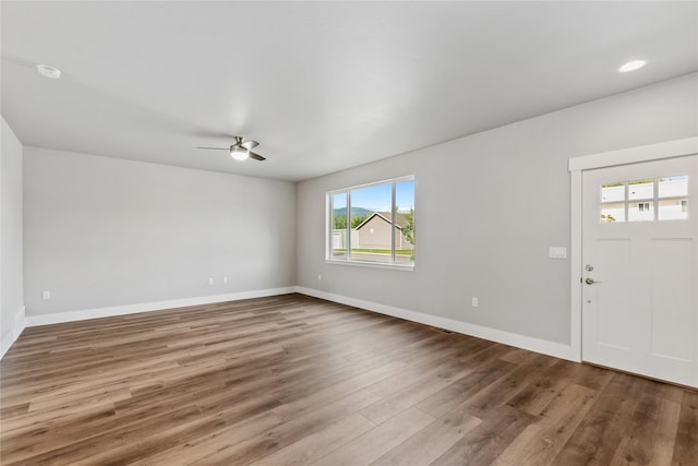534 Colorado Ave, Whitefish, MT 59937 - foyer entrance featuring ceiling fan and wood finished floors