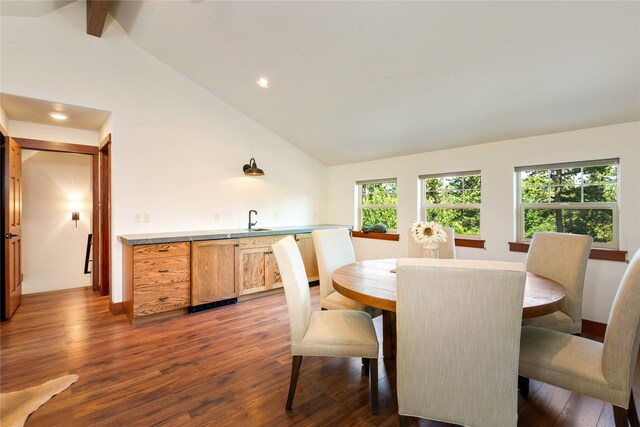 255 Windsor Ct, Bigfork, MT 59911 - dining room featuring wood finished floors, recessed lighting, and wet bar