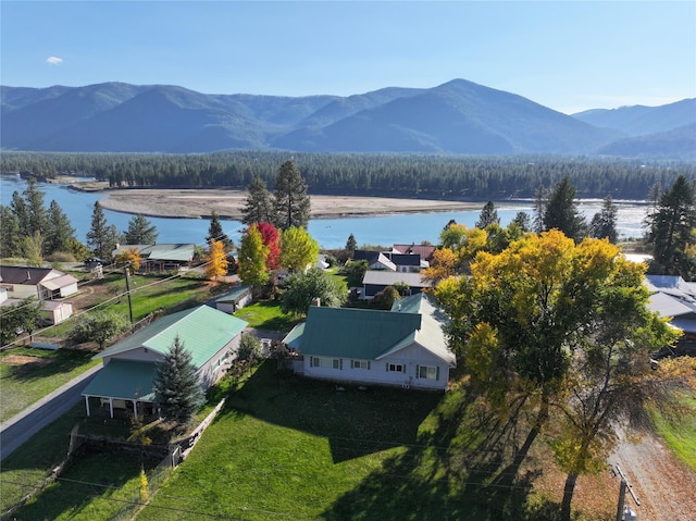 214 Church St, Thompson Falls, MT 59873 - view from above of property featuring a water and mountain view