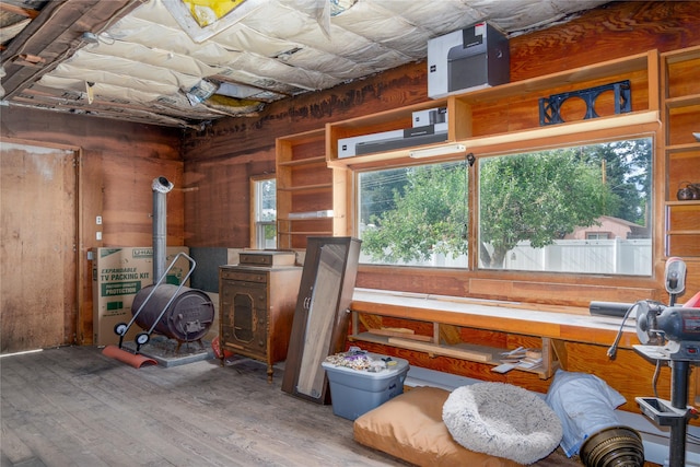 1508 Lolo Ave, Libby, MT 59923 - misc room with wood finished floors and wooden walls