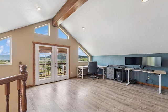 75 N Hill Rd, Kalispell, MT 59901 - home office with french doors, wood finished floors, and recessed lighting
