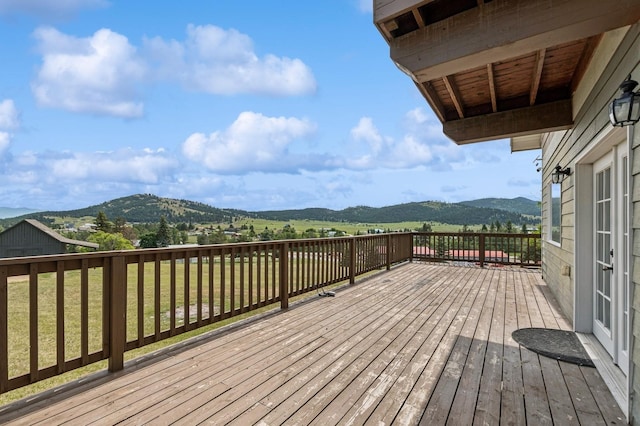 75 N Hill Rd, Kalispell, MT 59901 - deck featuring a mountain view