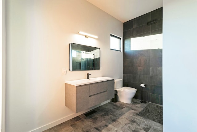 4722 Skalkaho Rd, Philipsburg, MT 59858 - full bathroom featuring vanity, wood finished floors, a shower, and tile walls