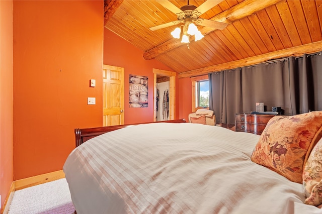 182 Moondance Trl, Bigfork, MT 59911 - carpeted bedroom featuring wooden ceiling and ceiling fan