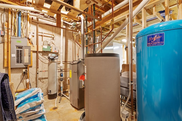 182 Moondance Trl, Bigfork, MT 59911 - utility room with electric panel and water heater
