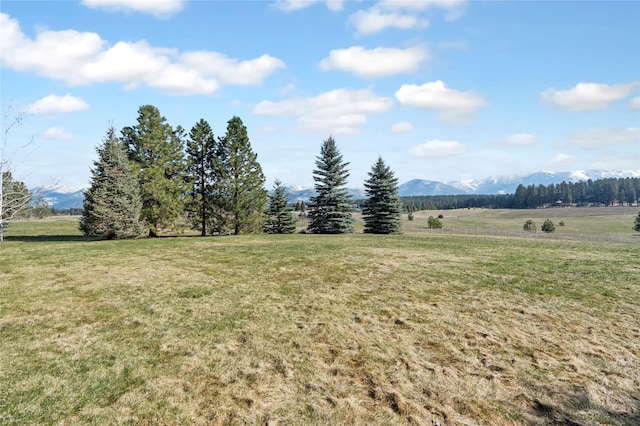 182 Moondance Trl, Bigfork, MT 59911 - view of grassy yard featuring a mountain view and a rural view