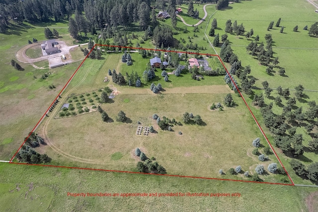 182 Moondance Trl, Bigfork, MT 59911 - aerial view of sparsely populated area featuring property boundaries highlighted