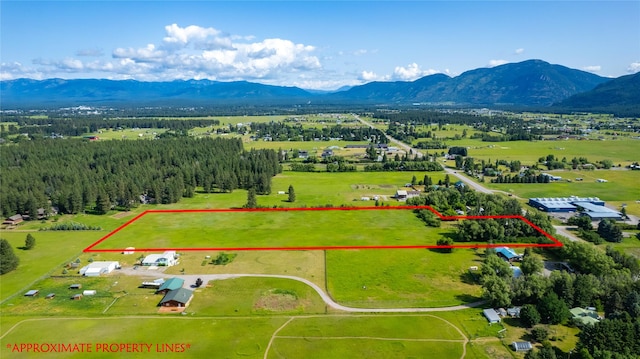3101 Mt Highway 206, Columbia Falls, MT 59912 - view of rural area with property boundaries highlighted and a mountainous background