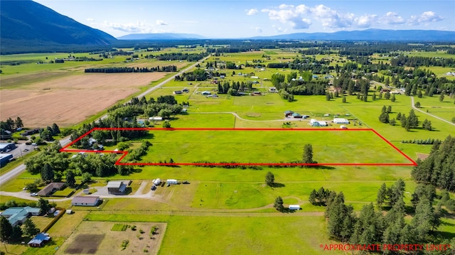 3101 Mt Highway 206, Columbia Falls, MT 59912 - aerial view of sparsely populated area featuring mountains and property parcel outlined