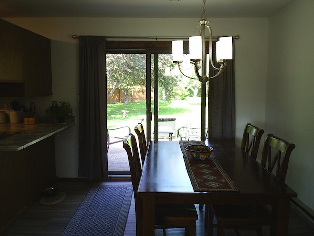 2424 Teakwood Ln, Helena, MT 59601 - dining space featuring a chandelier and wood finished floors