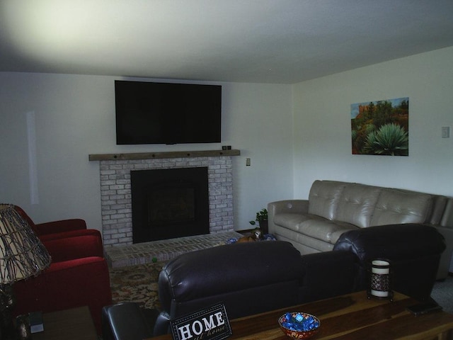 2424 Teakwood Ln, Helena, MT 59601 - living area with a brick fireplace