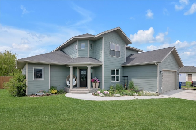 3806 Timothy Ln, Helena, MT 59602 - view of front of house featuring a garage, driveway, a front lawn, and a shingled roof