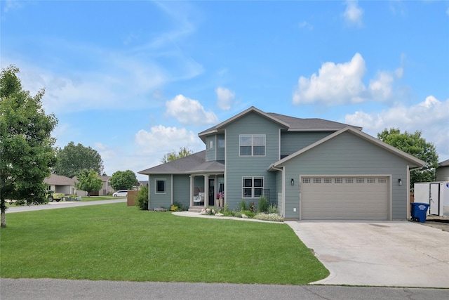 3806 Timothy Ln, Helena, MT 59602 - traditional-style house featuring concrete driveway, a front yard, a garage, and a porch