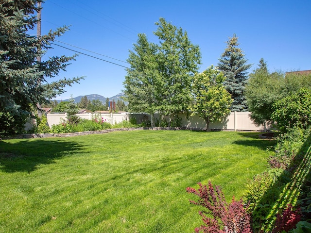 521 Evening Star Ln, Columbia Falls, MT 59912 - fenced backyard with a mountain view
