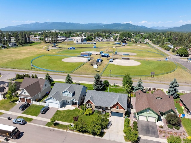 521 Evening Star Ln, Columbia Falls, MT 59912 - aerial view of residential area with a mountainous background