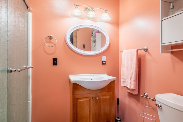 6343 Packer Creek Rd, Haugan, MT 59842 - bathroom featuring vanity and an enclosed shower
