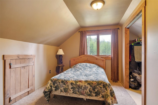 6343 Packer Creek Rd, Haugan, MT 59842 - bedroom with carpet and vaulted ceiling