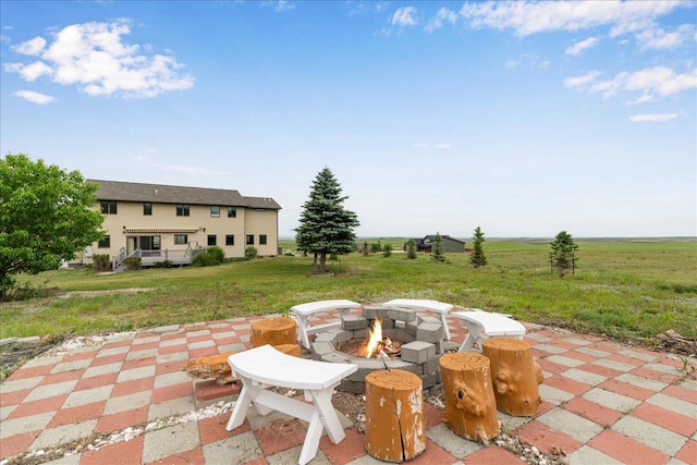 40 Butch Cassidy Loop, Great Falls, MT 59405 - view of patio with an outdoor fire pit