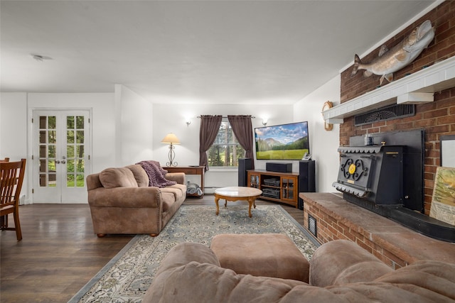 155 Lake Peter Ct, Kalispell, MT 59901 - living room featuring wood finished floors, baseboard heating, and french doors