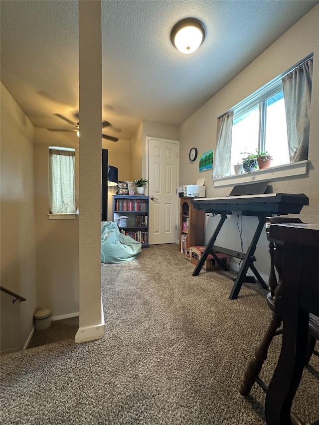 86 Steamboat Way W, Thompson Falls, MT 59873 - carpeted office featuring healthy amount of natural light, a textured ceiling, and ceiling fan