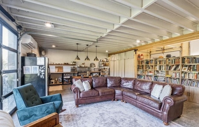 1210 Grand Fir Rd, Bigfork, MT 59911 - living area featuring an AC wall unit