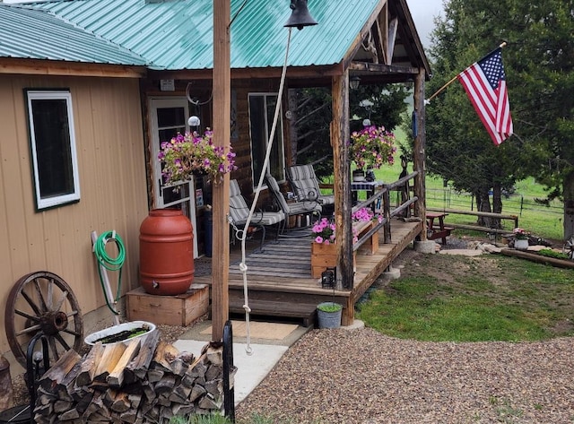 6570 Blossburg Rd, Canyon Creek, MT 59633 - view of wooden terrace