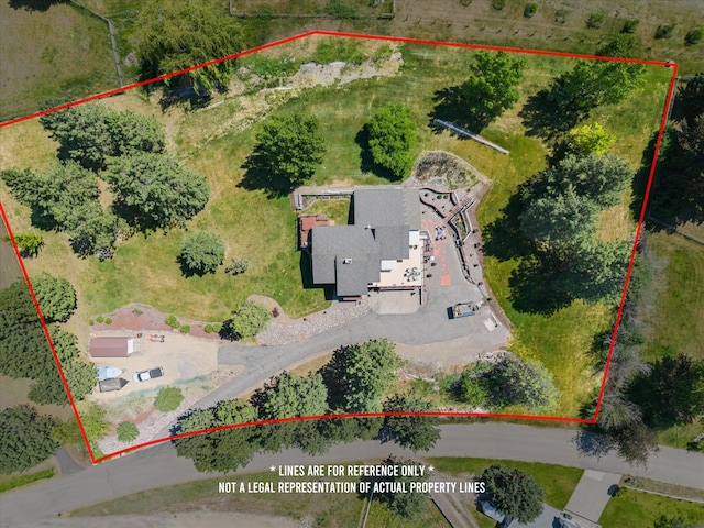 6350 S Meadowwood Ln, Missoula, MT 59803 - aerial view of property and surrounding area featuring property boundaries highlighted