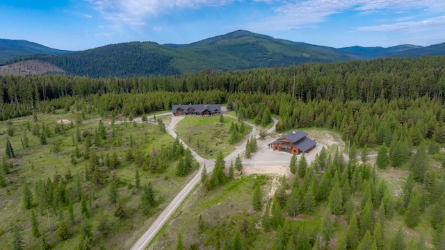 4475 Star Meadows Rd, Whitefish, MT 59937 - view from above of property featuring a forest and a mountain backdrop