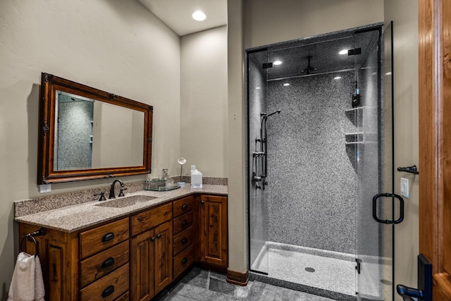 4475 Star Meadows Rd, Whitefish, MT 59937 - full bathroom featuring a stall shower and vanity
