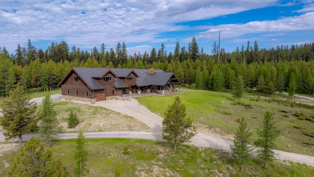 4475 Star Meadows Rd, Whitefish, MT 59937 - view from above of property with a heavily wooded area