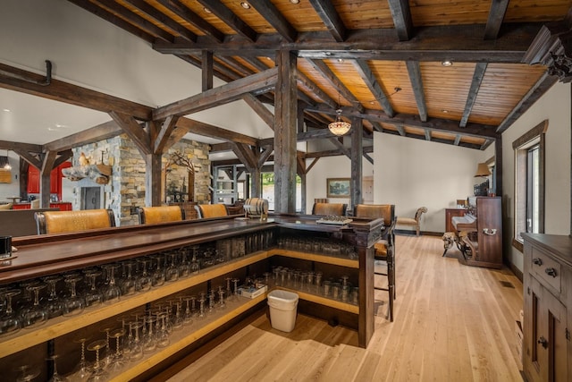 4475 Star Meadows Rd, Whitefish, MT 59937 - interior space with light wood-style floors and wood ceiling