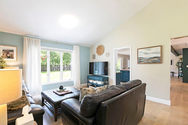 108 Apple House Ln, Missoula, MT 59802 - living room featuring lofted ceiling, healthy amount of natural light, and light wood-style flooring