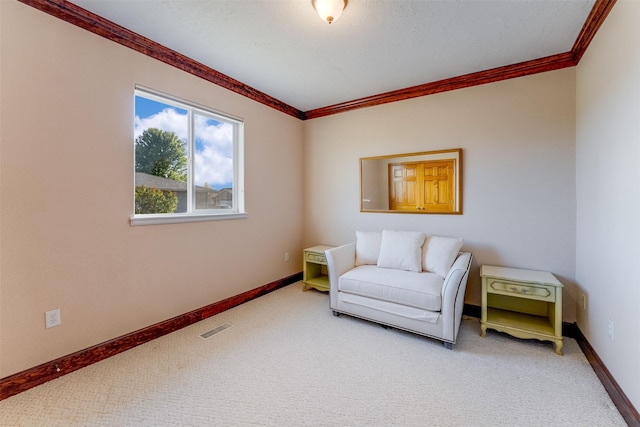 46452 Stagecoach Trl, Ronan, MT 59864 - living area featuring crown molding and carpet