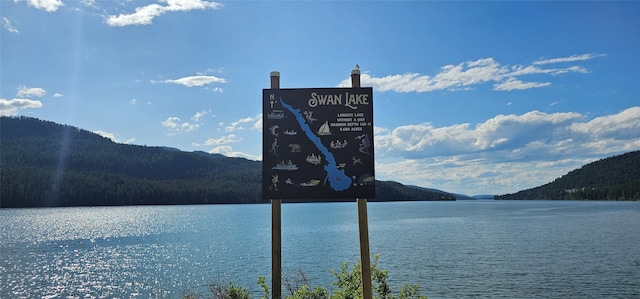 22747 Mt Highway 83, Bigfork, MT 59911 - water view with mountains and a heavily wooded area