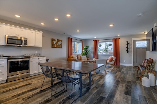 605-607 Leslie Ave, Helena, MT 59601 - dining room featuring dark wood-style flooring and recessed lighting