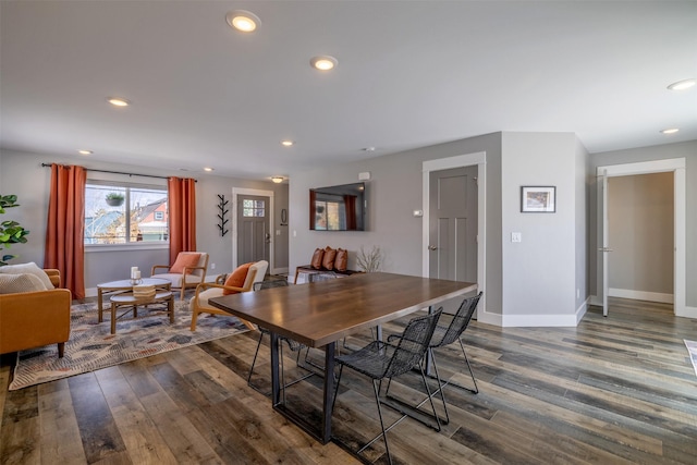 605-607 Leslie Ave, Helena, MT 59601 - dining area with dark wood-style floors and recessed lighting