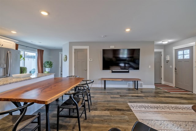 605-607 Leslie Ave, Helena, MT 59601 - dining space featuring plenty of natural light, dark wood-style flooring, and recessed lighting