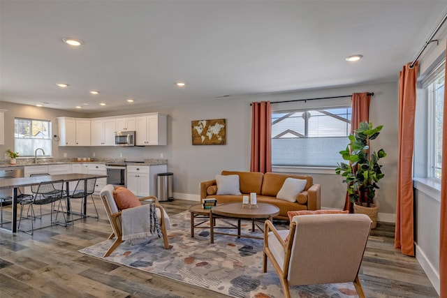 605-607 Leslie Ave, Helena, MT 59601 - living area featuring recessed lighting and wood finished floors