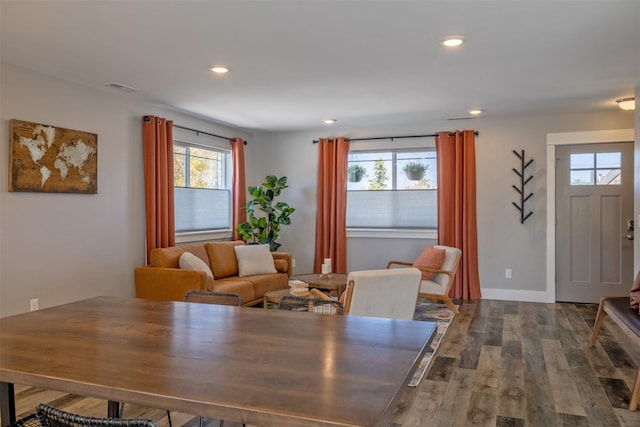 605-607 Leslie Ave, Helena, MT 59601 - dining area with healthy amount of natural light, recessed lighting, and wood finished floors