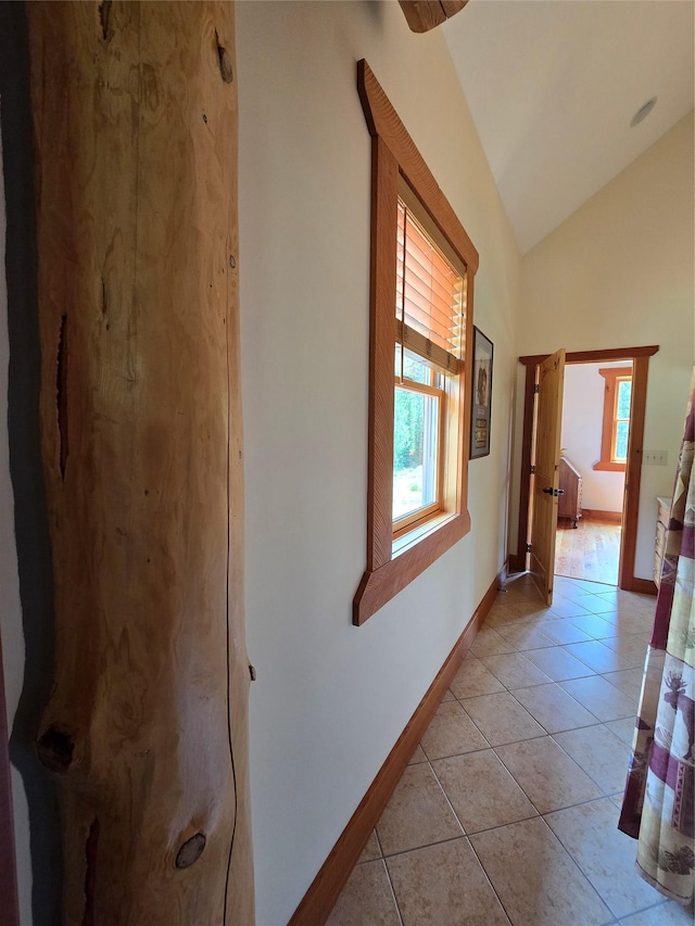 670GUSCREEK Gus Creek Rd, Yaak, MT 59935 - corridor with lofted ceiling and light tile patterned flooring