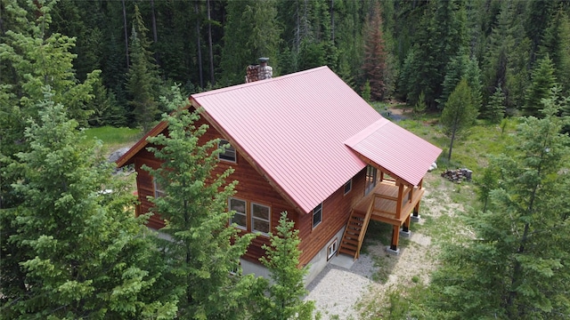 670GUSCREEK Gus Creek Rd, Yaak, MT 59935 - view from above of property featuring a heavily wooded area