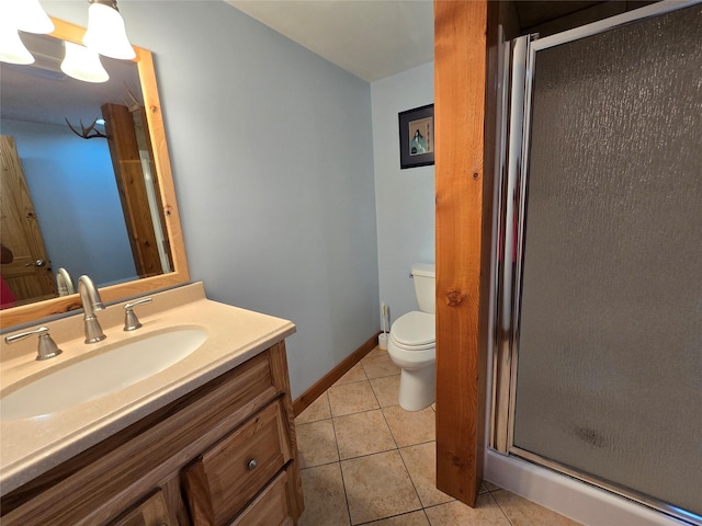 670GUSCREEK Gus Creek Rd, Yaak, MT 59935 - full bath featuring vanity, a stall shower, and tile patterned floors