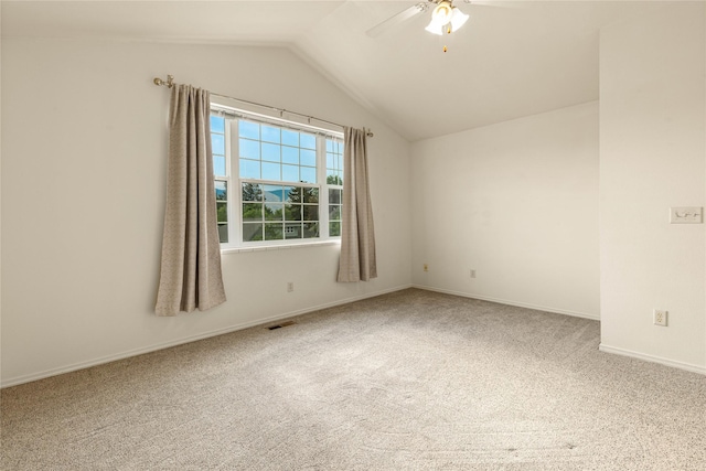 603 Luella Ln, Missoula, MT 59801 - empty room featuring vaulted ceiling, ceiling fan, and carpet floors